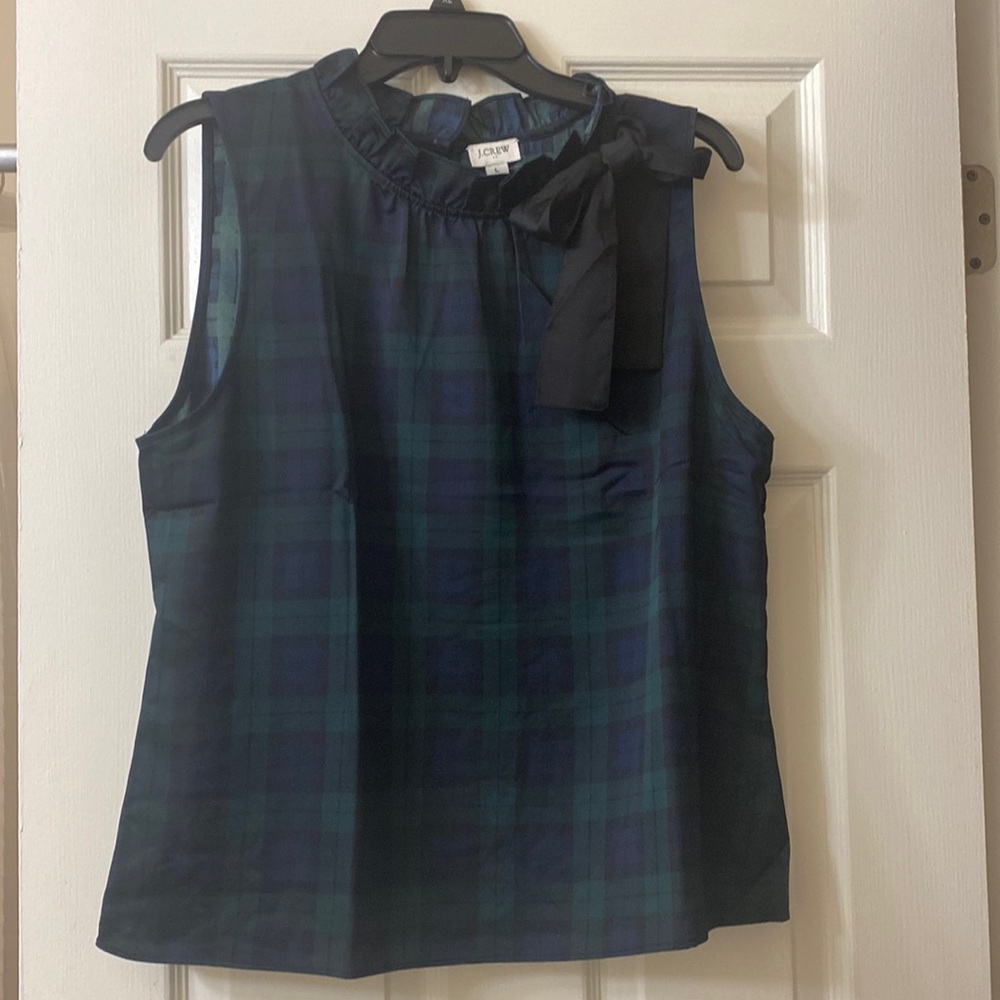 J. Crew Factory Ruffleneck Top with Bow NWT